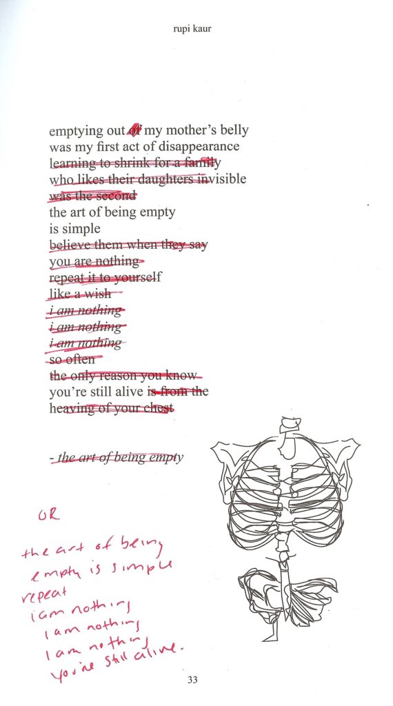 Revision of Rupi Kaur's Milk and Honey by Janice Greenwood